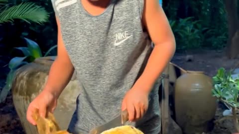 Chota chef cooking in village style