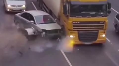 Tire explosion on the highway