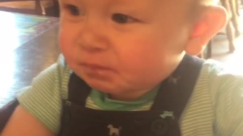 Baby hilarious reaction on eating lemon at first time #18