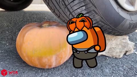 Crushing Crunchy & Soft Things by Car! - EXPERIMENT: HALLOWEEN PUMPKINS vs CAR vs FOOD/carsplash