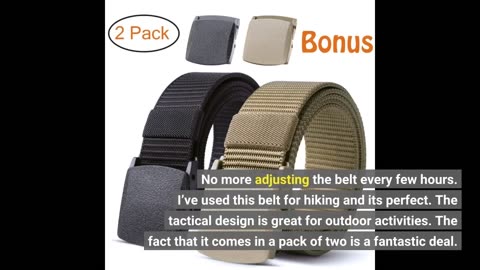 Buyer Feedback: BULLIANT Men Belt 2 Pack,Tactical Web Rigger Belt Stretch for Men Military Spor...