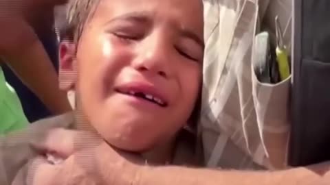 Palestinian boy cries for Parents after Isreali airstrike in Gaza #shorts