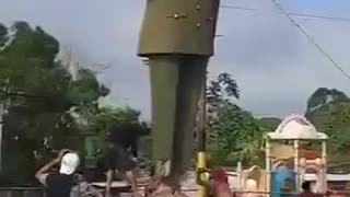 Dictator's Statue TOPPLED in Venezuela!!