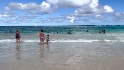 ---- Punta Cana beach swim day _ beach walk 4K--