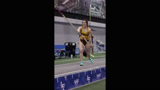 Kayla Stibley University of Wyoming with a pole vault miss at the Air Force Invitational 2023