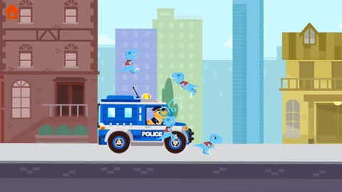 Dinosaur Police Car | Kids Learning | Kids Games |