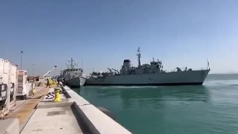 Two British Navy minesweepers collided at a base in Bahrain