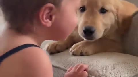 Baby Kisses Puppy!