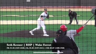 Wake Forest Seth Keener first outing vs. Youngstown State