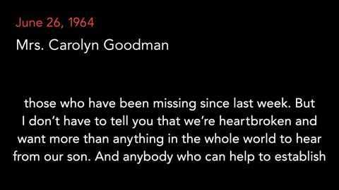 June 26, 1964 | Andrew Goodman’s Mother Speaks Out