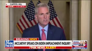MASSIVE: McCarthy Announces Biden Impeachment Inquiry