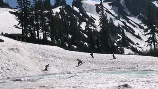 Glacier snow boarding on mt baker ski area in summer