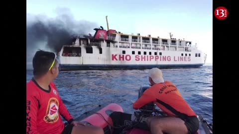 Philippines ferry carrying 120 people catches fire at sea