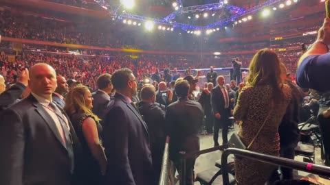 Crowd Goes WILD as Trump Arrives at UFC 295 with Star Studded Entourage