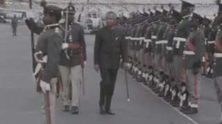 Lt. General Olusegun Obasanjo Welcomes Tanzanian President Julius Nyerere To Nigeria - 1976