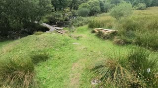 Drone footage of a riverside wildcampsite. Dartmoor