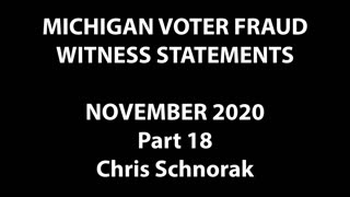 2020 Election – MI Voter Fraud Witness Chris Schomak Saw Fraudulent Ballots, Coordinated Fraud