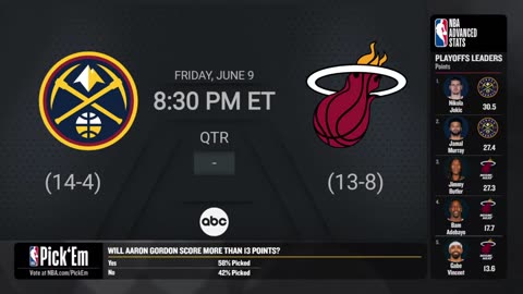 Nuggets @ Heat Game 4 NBA Finals Live Scoreboard