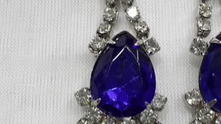 Rhodium Plated 2.5” Drop Earrings. Post Earrings. Made with Swarovski Crystal
