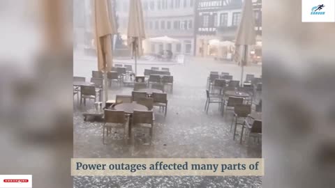 Footage of the disaster in Germany! Chaotic Storm and Heavy Hailstones Hit Berlin