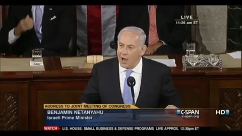 Netanyahu in his 2011 address to the Joint Meeting of Congress