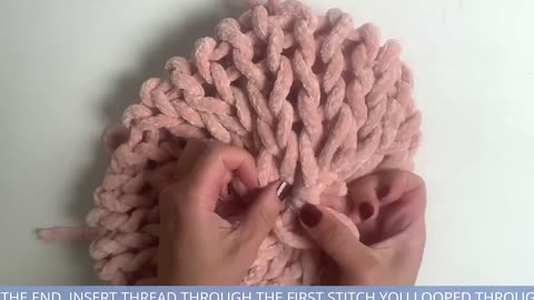 How To Finger Knit Velour Plush Cushion