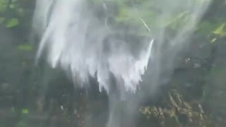 Strong winds create a reverse waterfall in Maharashtra, India