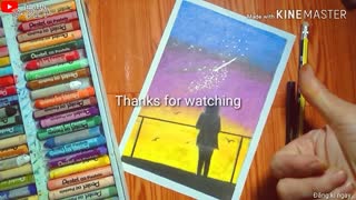 How to draw A Girl Under Star Sky of Galaxy Drawing with Oil Pastels