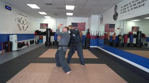 An example of the American Kenpo technique Dance of Darkness