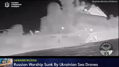 Ukrainian Sea Drones Sink Russian Warship