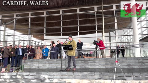 Welsh farmers protest outside Senedd, Cardiff Bay, South Wales