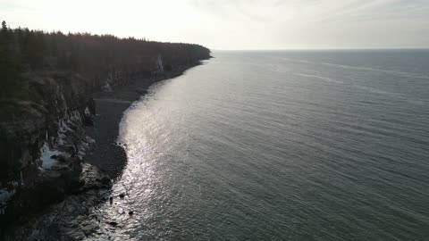 drone flight over the coast of nova scotia