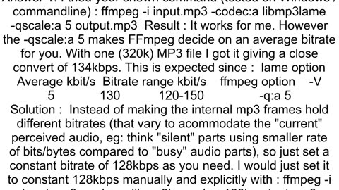 How to convert High bitrate MP3 to lower rate using FFmpeg