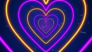 868. Purple Yellow Heart Background 3HOUR 4K