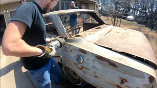 Cutting up the 1963 Chevy 2 parts car