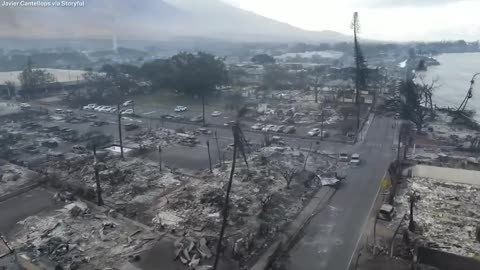 Drone Footage Reveals devastation After Maui Fires