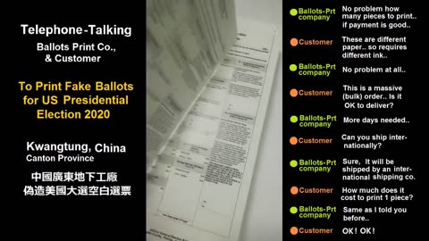 Print 5 Million Ballots in China - Keep Secret!