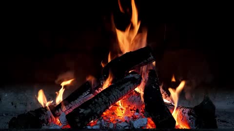 RELAXING Outdoor virtual fire with Crackling Fire Sounds HD