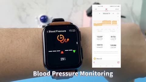Smart Watch Non-invasive Blood Glucose Monitor ECG + PPG Blood Pressure Measurement