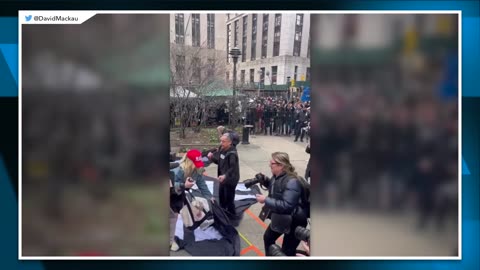 Trump supporters throw literal trantams in response to his arrest