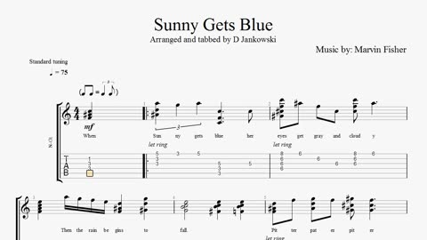 How to play When Sunny Gets Blue on guitar