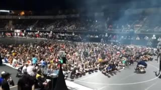 Young kids at the Adidas Wrestling Nationals in Missouri chant “let’s go brandon’’