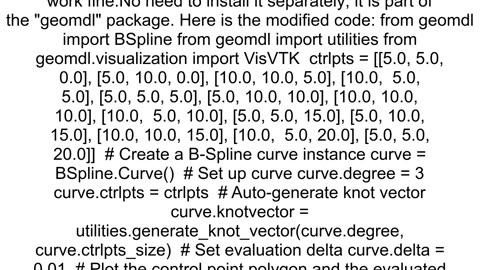 NURBSBSpline Visualization with geomdl 3D not working shows empty image