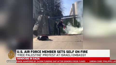 US Airman Sets Himself On Fire Outside Israeli Embassy