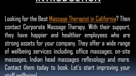 One of the Best Massage Therapist in California