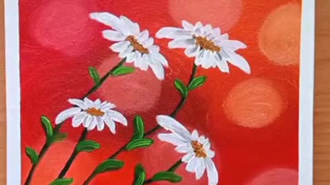 Daisy flower painting _ Acrylic painting for beginners #short #shorts