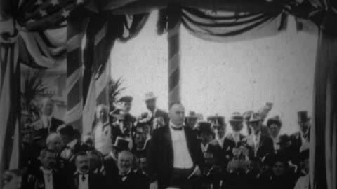 President McKinley's Speech At The Pan-American Exposition (1901 Original Black & White Film)