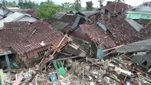 Indonesia: drone footage shows devastation in Java after earthquake