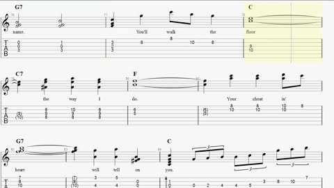 Your Cheating Heart Guitar tabs and music