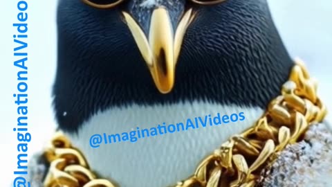 Penguin With Iced Out Gold Necklace